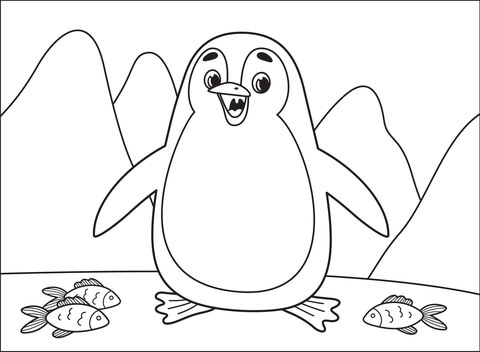 Penguin coloring page free printable coloring pages