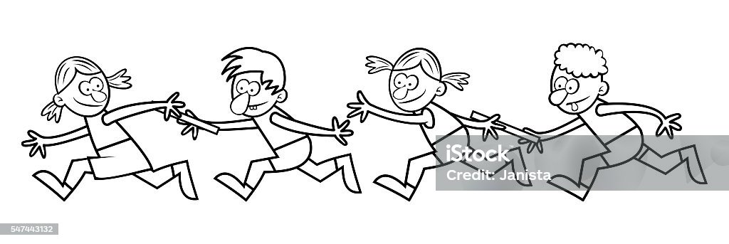 Relay races coloring book stock illustration