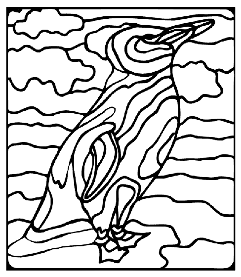 Penguins coloring page