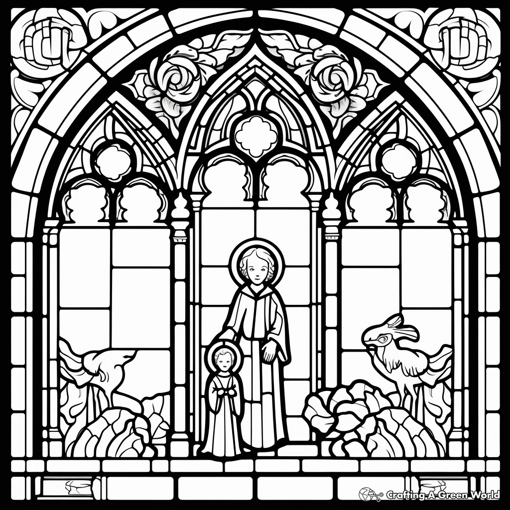 Stained glass coloring pages