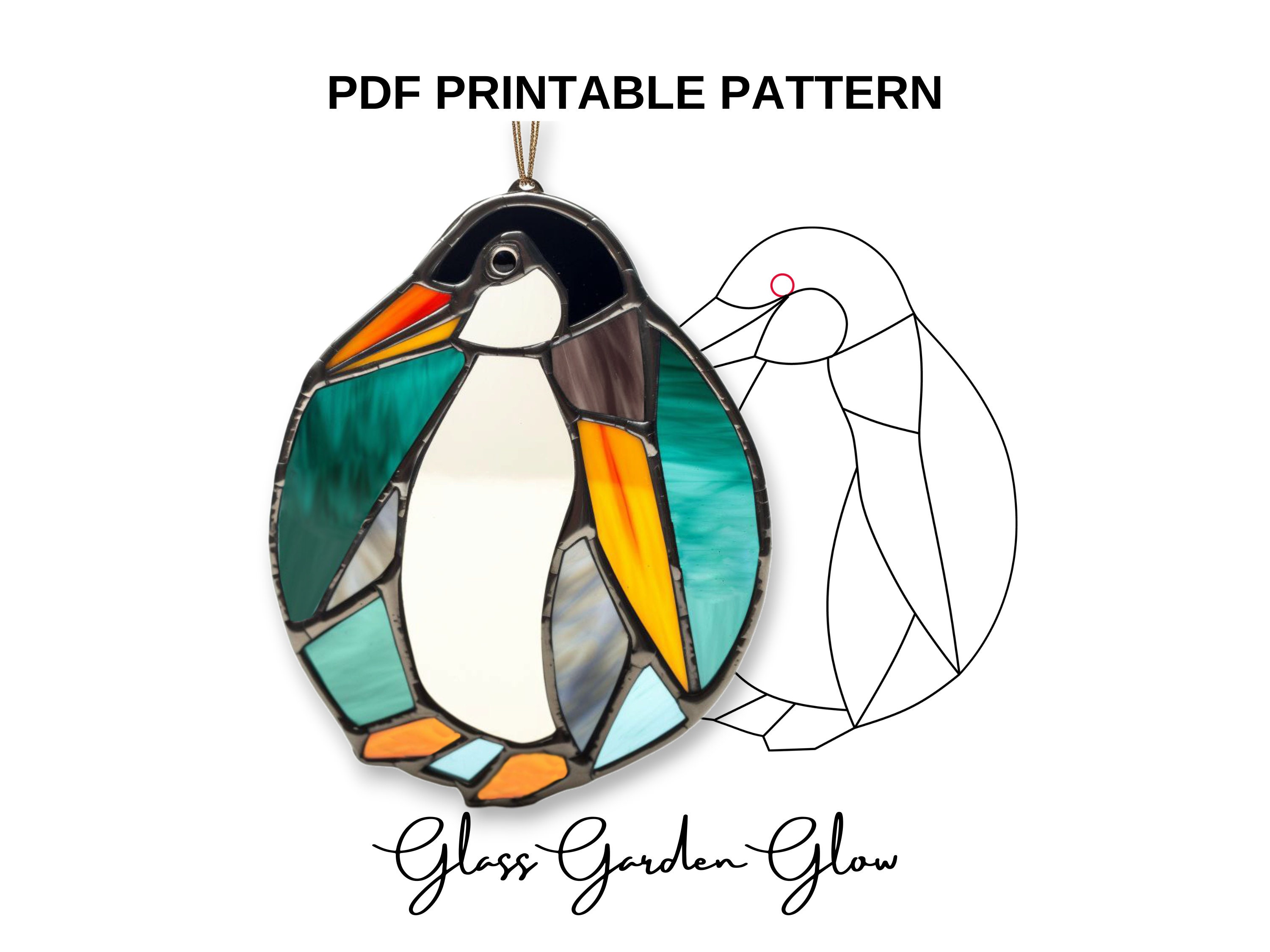 Stained glass penguin