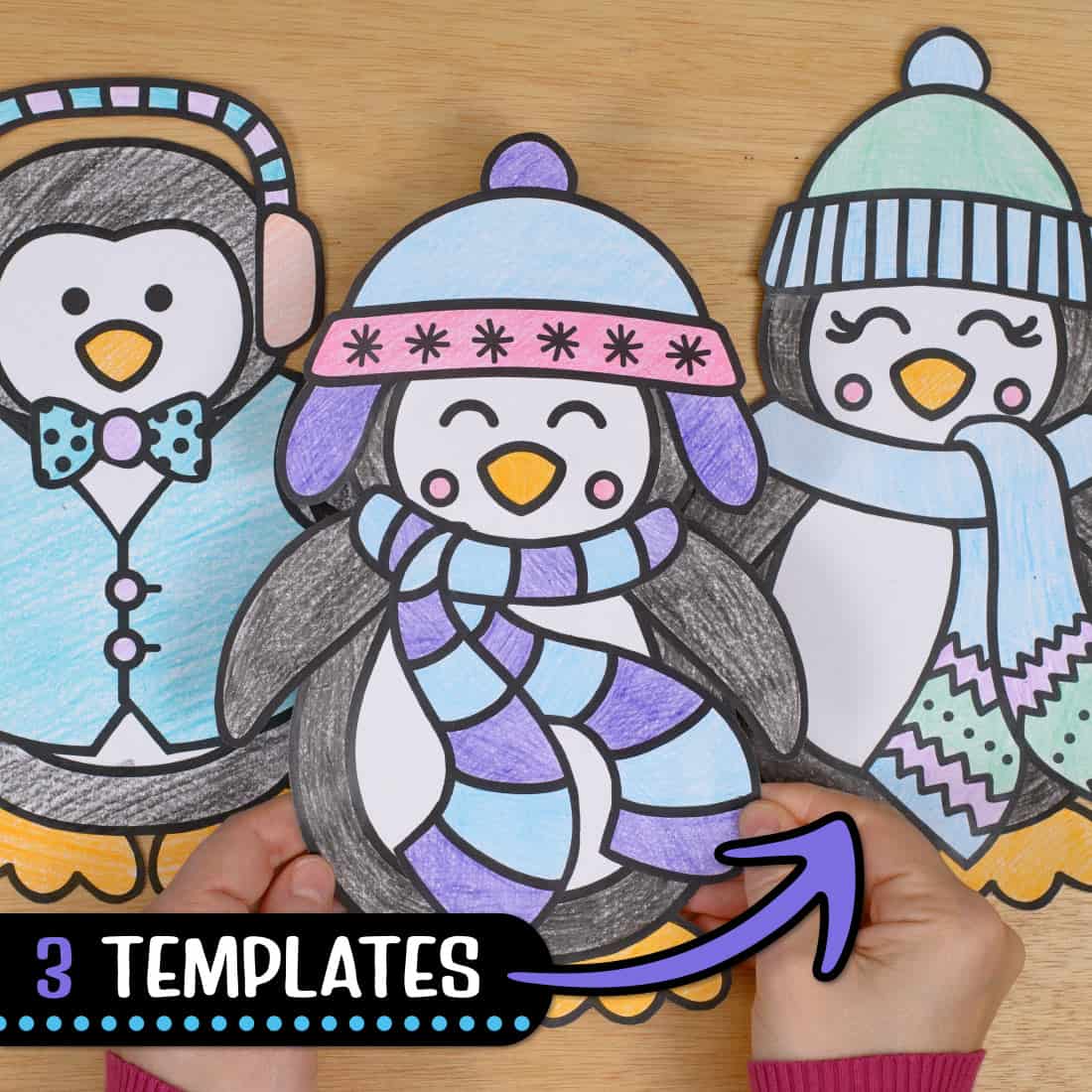 Penguin coloring craft â template winter crafts for st grade