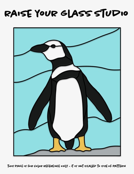 Penguin stained glass pattern