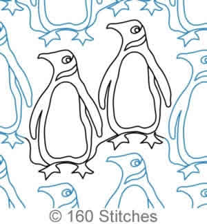 Penguins stitches digitized quilting designs