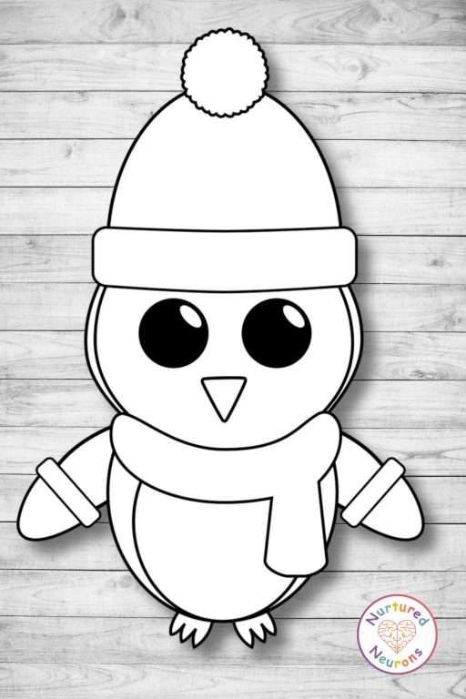 Build a wonderful winter penguin cut and paste craft