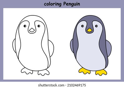 Simple coloring page vector illustration penguin stock vector royalty free