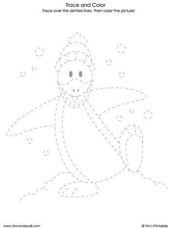 Penguin tracing sheet â tims printables