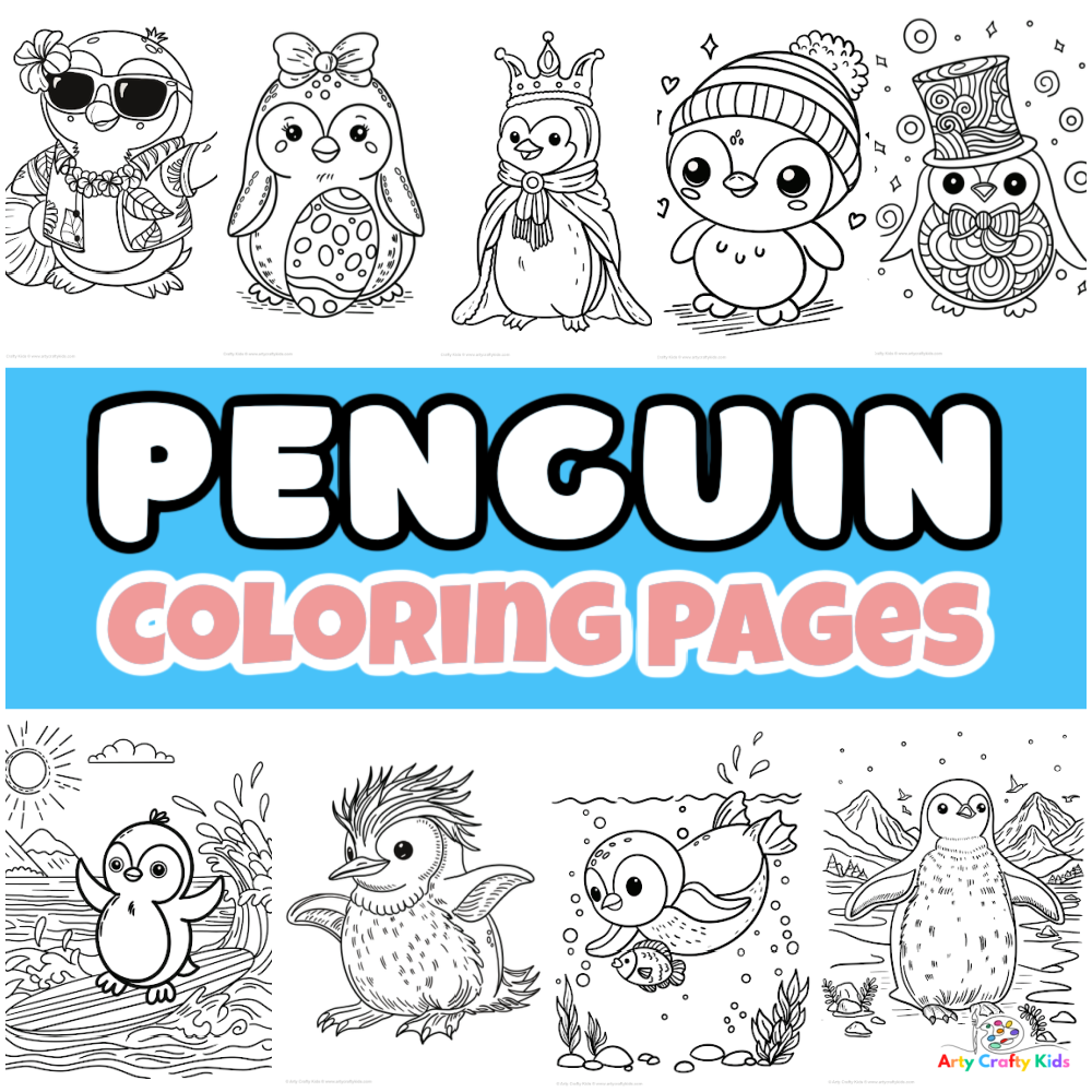 Printable penguin coloring pages for kids