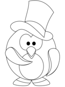 Funny penguin with bow tie coloring page free printable coloring pages