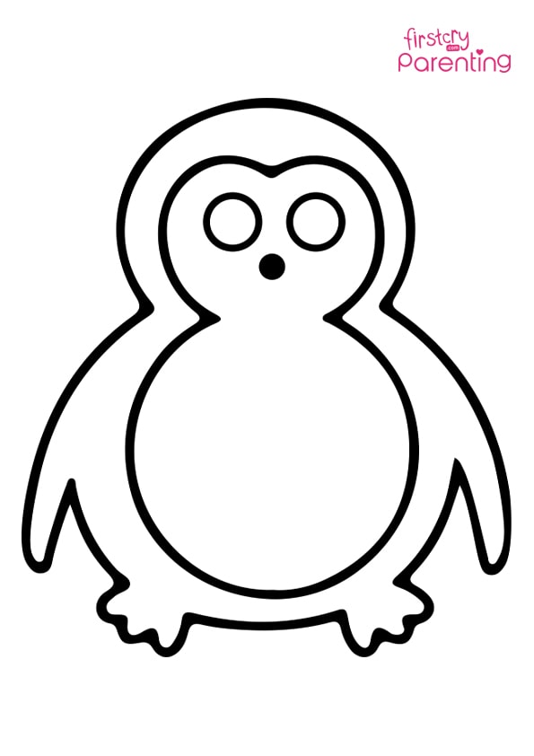Penguin couple coloring page for kids
