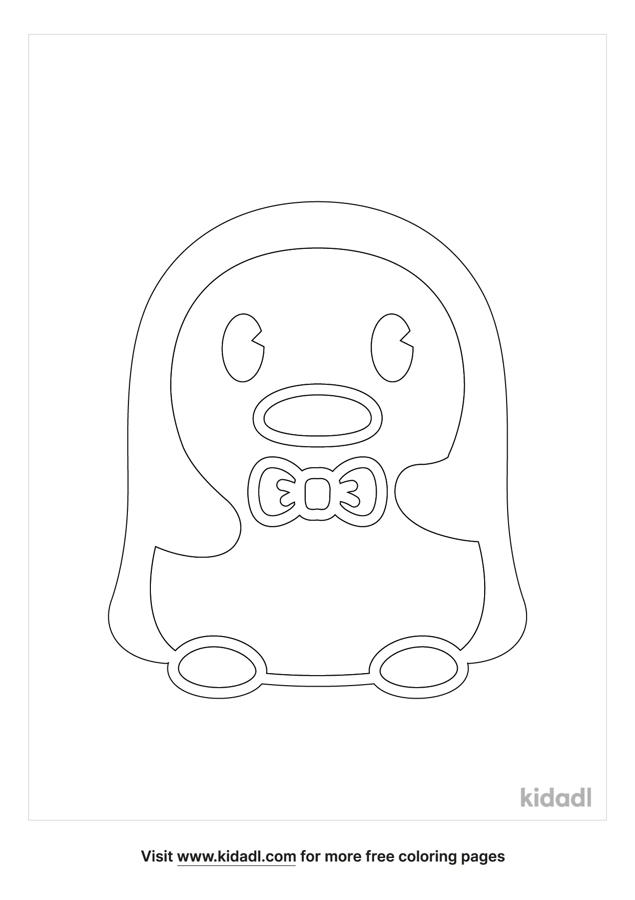 Free penguin with bow tie coloring page coloring page printables