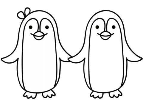 Penguin couple coloring page free printable coloring pages coloring pages free printable coloring pages animal valentine