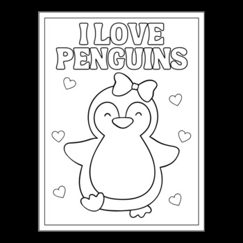 Penguin coloring pages by teachers helper tpt