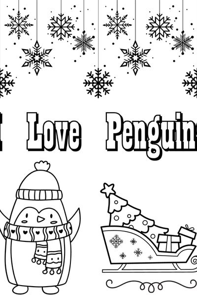 Cute penguin coloring pages