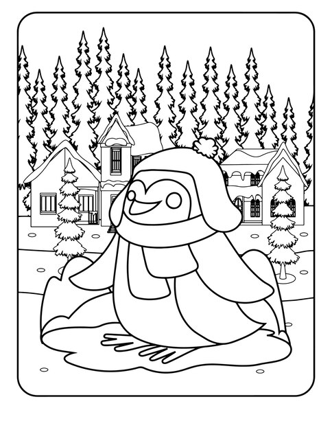 Page enjoy coloring baby penguin images