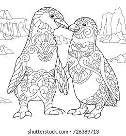 Adult coloring penguins images stock photos d objects vectors