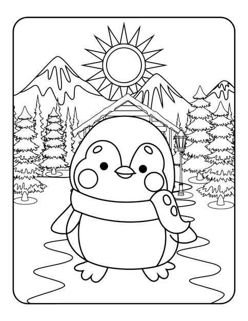 Page penguin coloring images