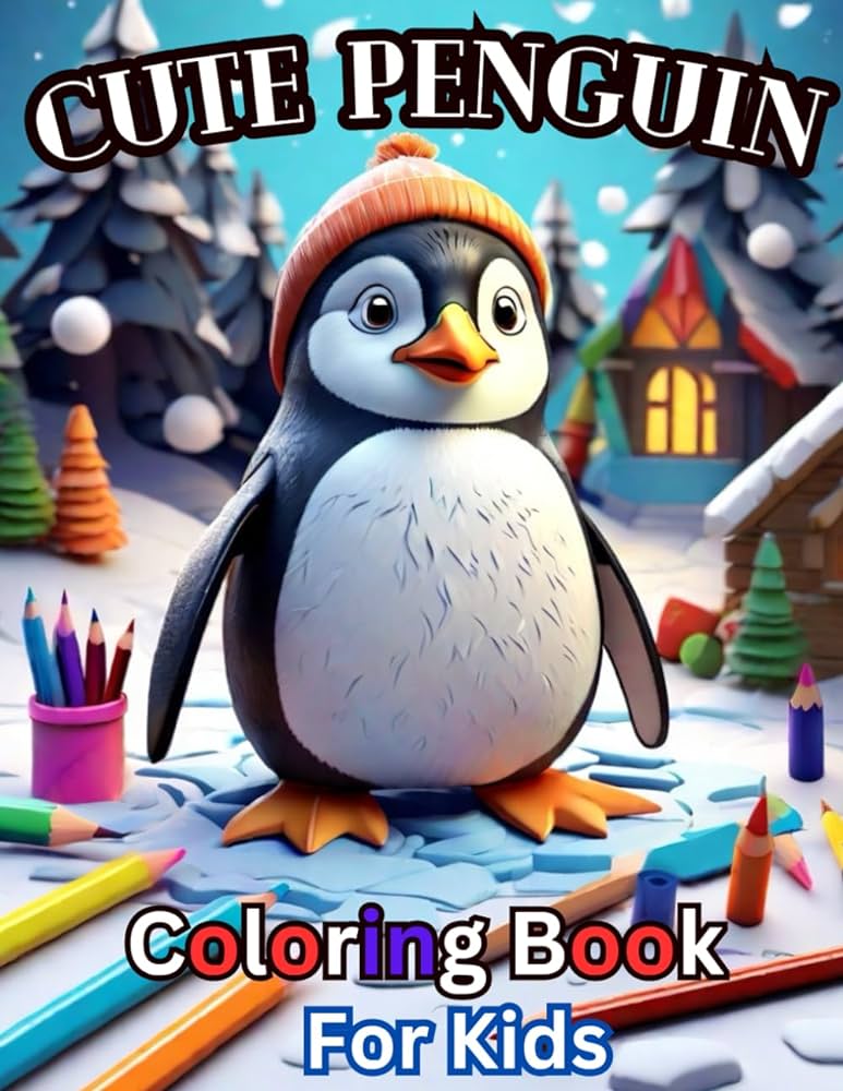 Cute penguin coloring book for kids for boysgirls and adults who love penguinseasy and simple penguin coloring pages fun designs for young children aziz kourich books