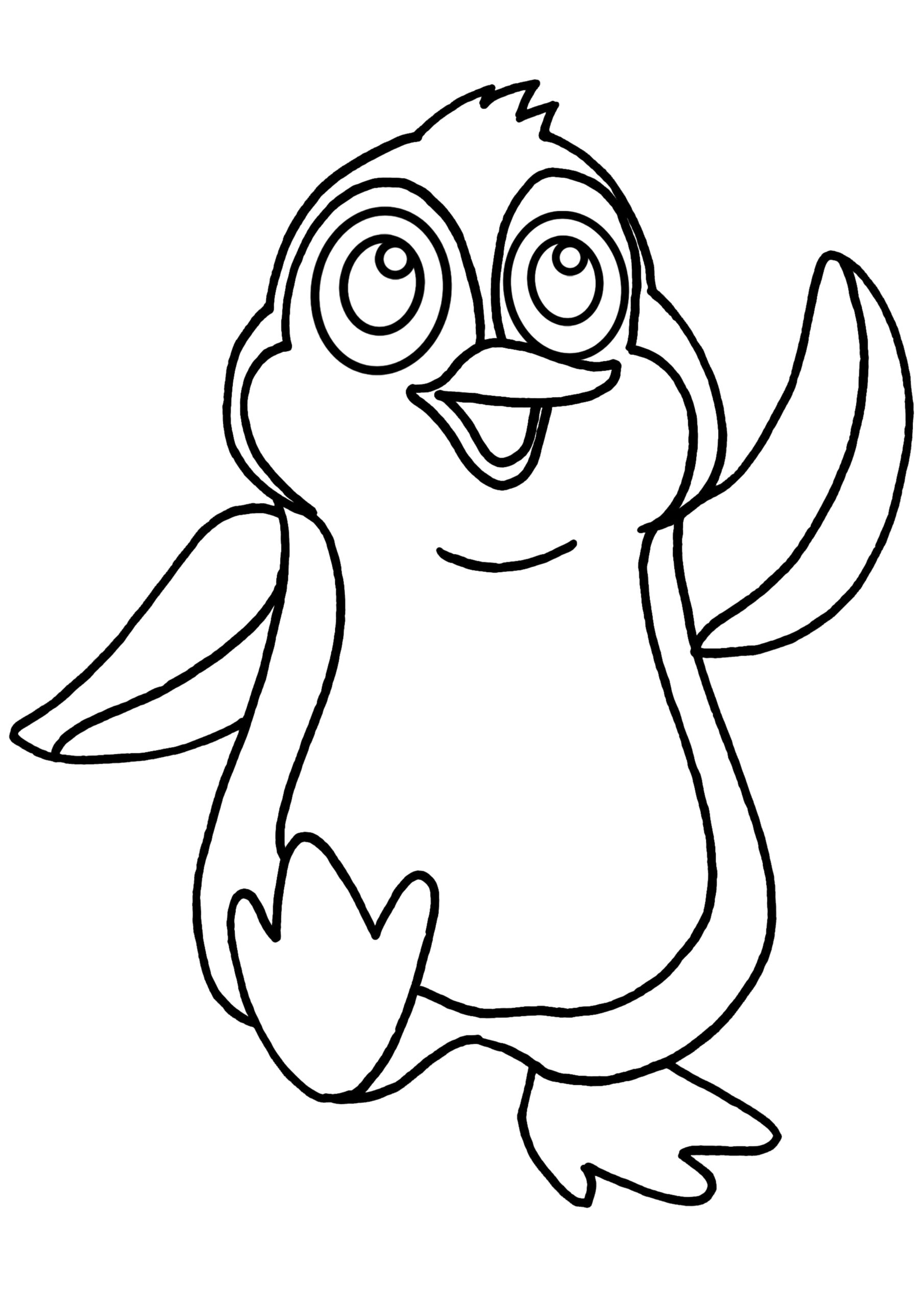 Cartoon penguin coloring page