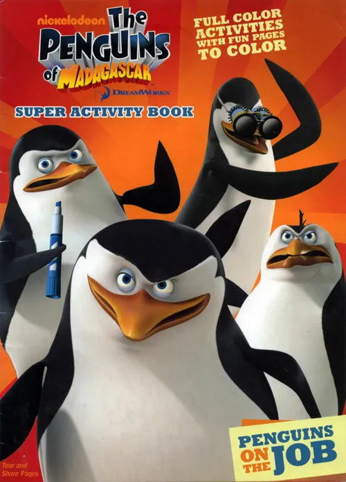 Penguins of madagascar coloring book rare unused