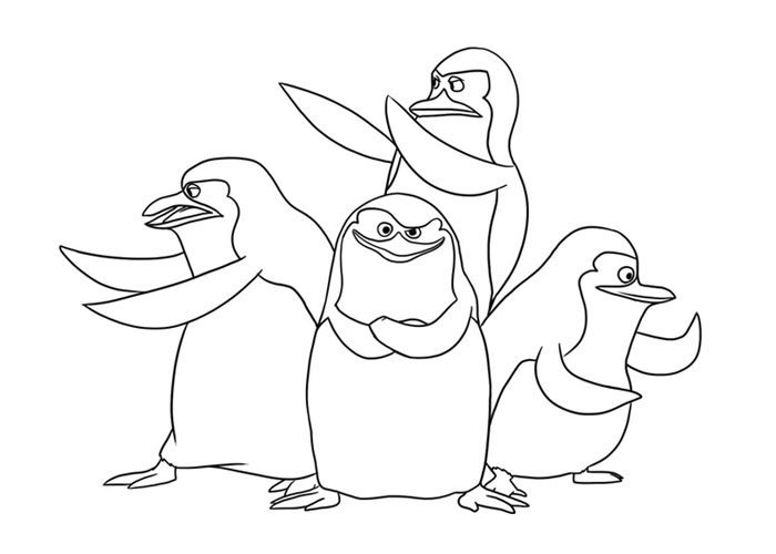 Madagascar penguins coloring pages