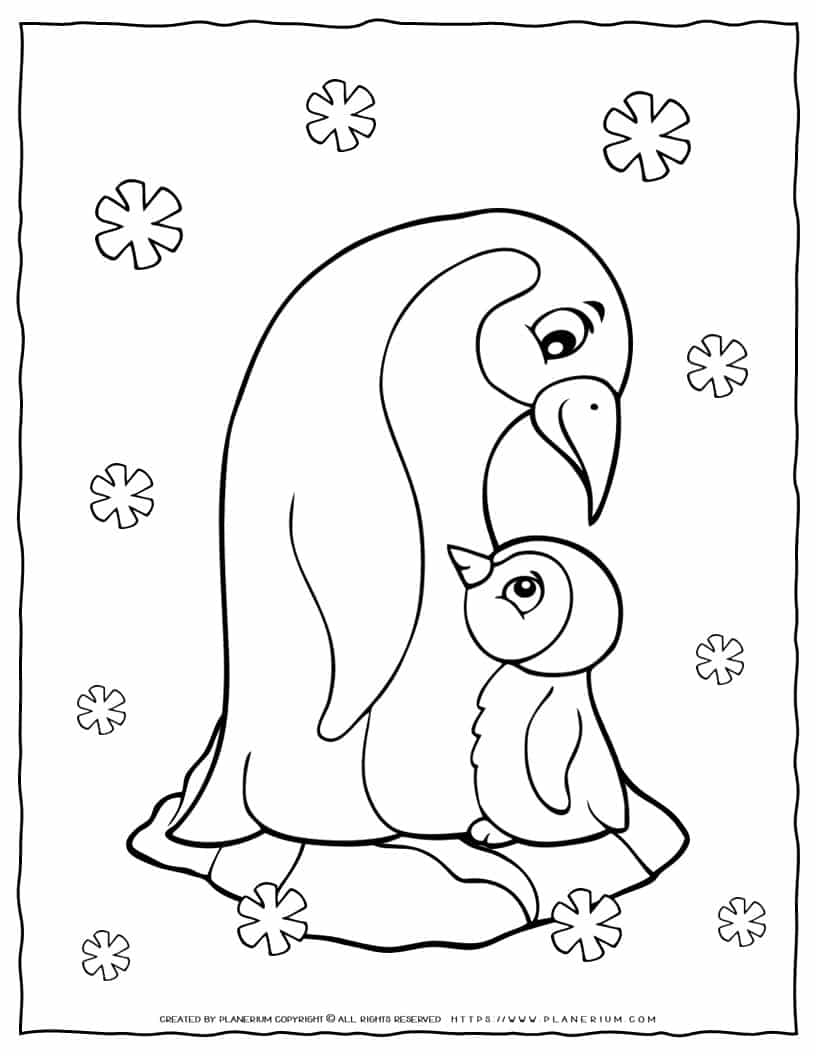 Penguins coloring page