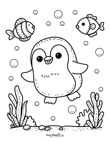 Printable penguin coloring pages