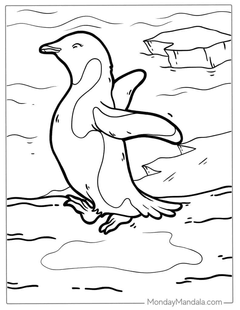 Penguin coloring pages free pdf printables