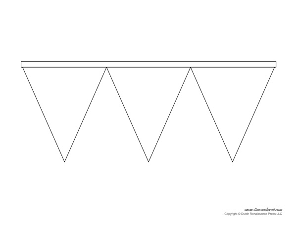 Printable pennant banner template triangle banner templates â tims printables