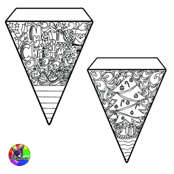Christmas coloring pages pennant banner coloring sheets tpt