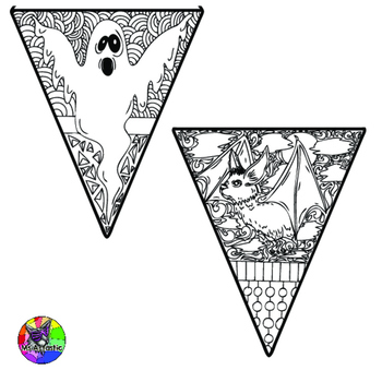 Halloween coloring pages pennant banner halloween coloring sheets