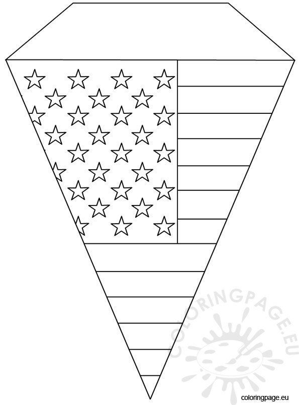 Th of july pennant template coloring page