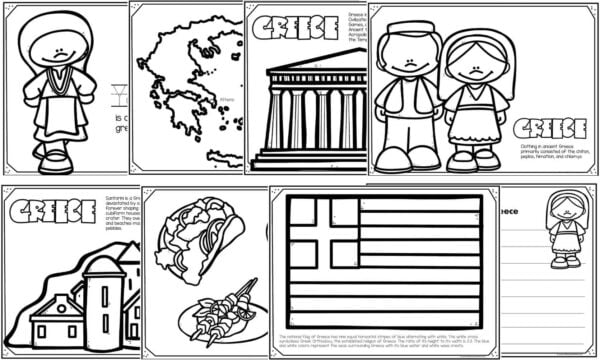 Free printable greece coloring pages to read color learn