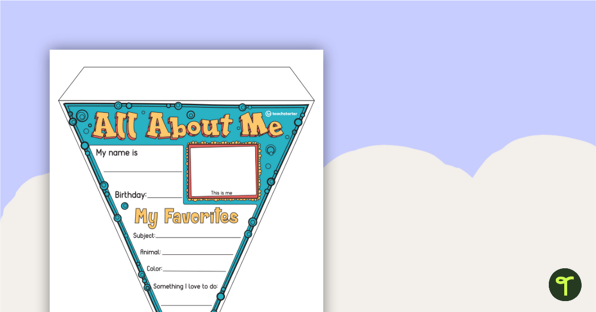 All about me pennant banner teach starter