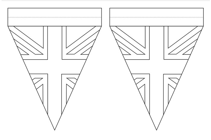 Free coronation bunting templates union jacks or red white and blue colours