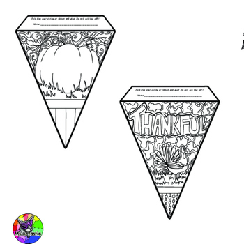 Thanksgiving coloring pages pennant banner coloring sheets tpt