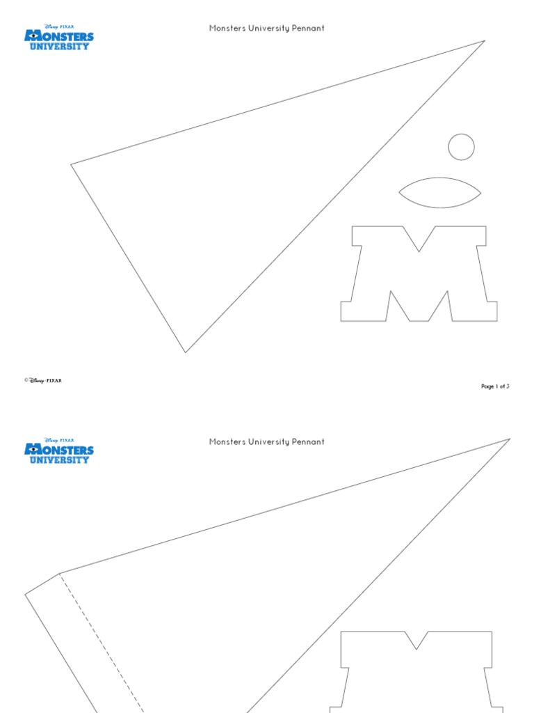 Instructions for creating a monsters university pennant from felt pdf