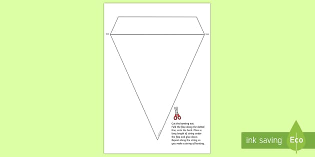 Blank paper bunting template