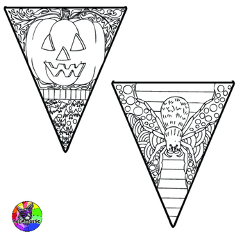 Halloween coloring pages pennant banner halloween coloring sheets
