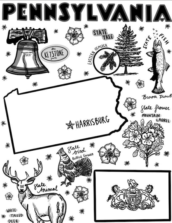 Pennsylvania coloring page