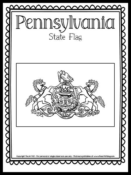 Pennsylvania state flag coloring page free printable flag coloring pages state flags coloring pages