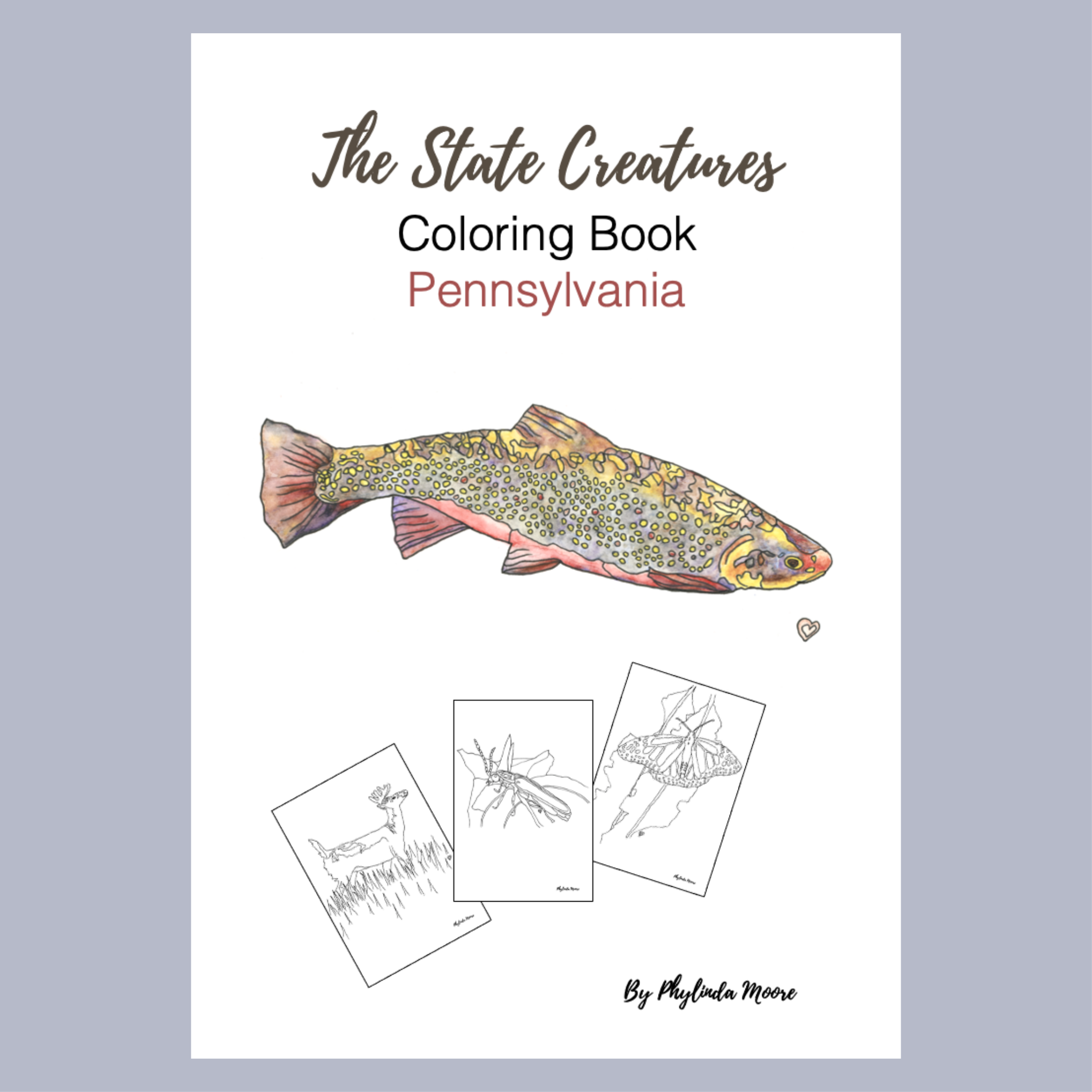 Pennsylvania state creatures coloring book print and color â phylinda moore