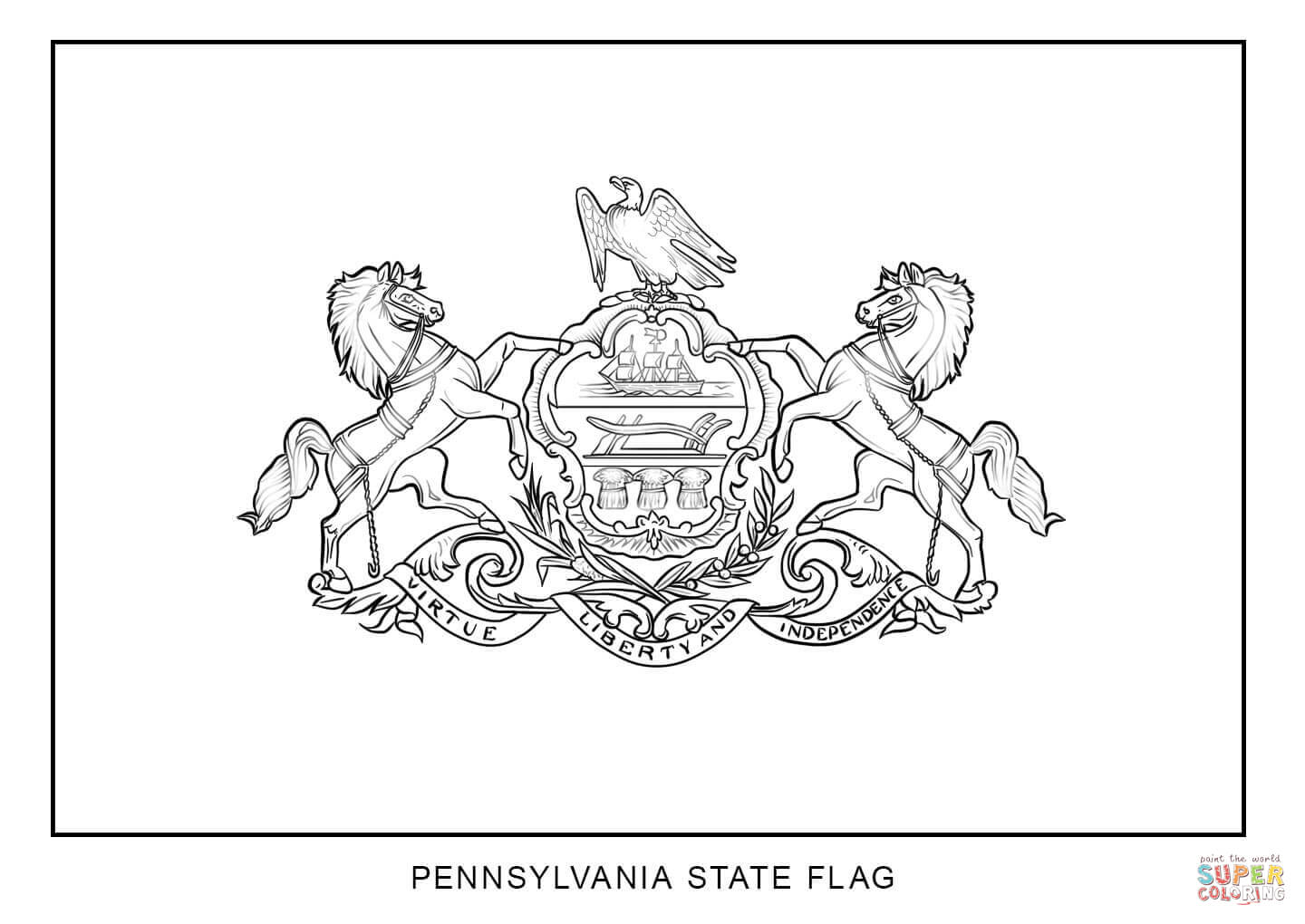 Flag of pennsylvania coloring page free printable coloring pages