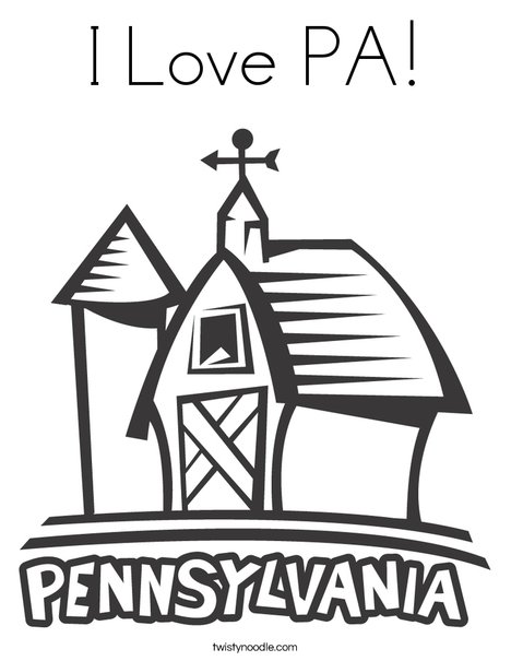 I love pa coloring page