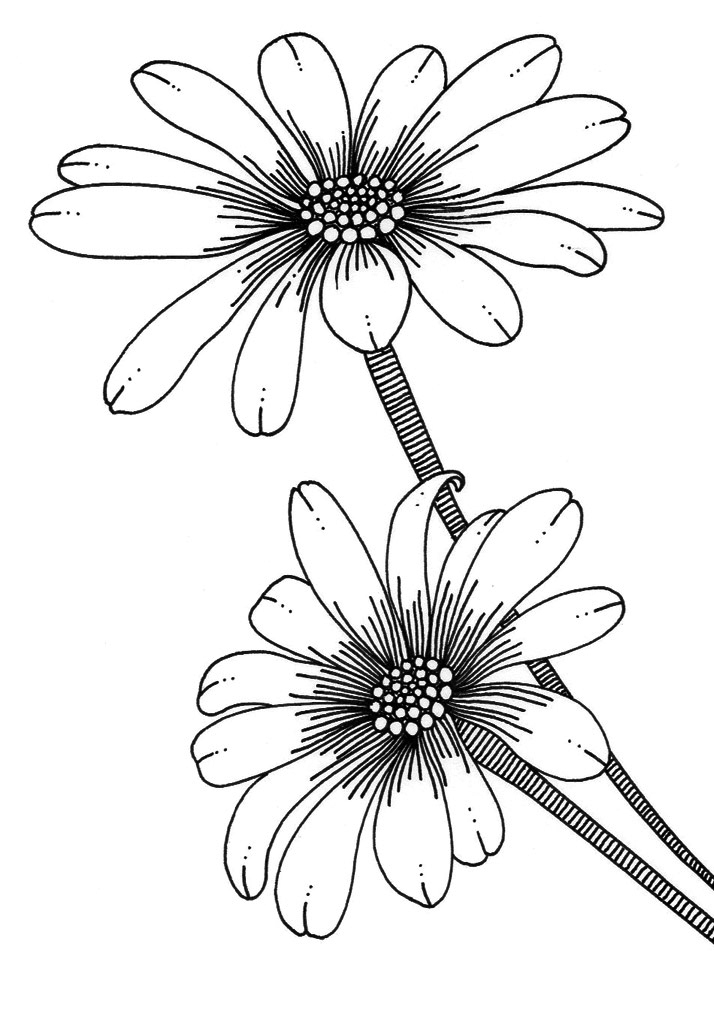 Flower rubber stamp designs