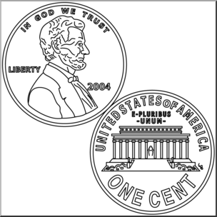 Clip art five dollar bill outline coloring page i