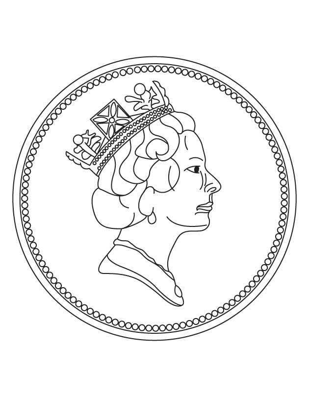 Coloring pages of a coin