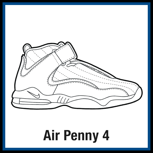 Nike air penny sneaker coloring pages