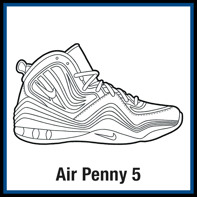 Nike air penny sneaker coloring pages