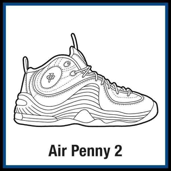 Nike air penny sneaker coloring pages